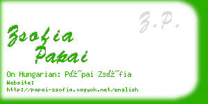 zsofia papai business card